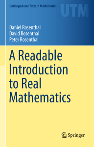 A Readable Introduction to Real Mathematics Textbook