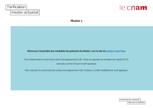 Tarification Master Actuariat Cnam Paris