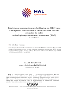 Mod&egrave;le TOE pour la pr&eacute;diction de l'utilisation du SIRH