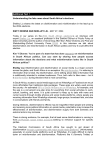Fake News in South Africa's 2024 Elections: Misinformation Analysis
