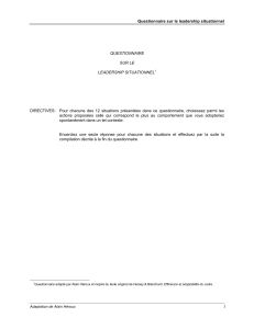 Questionnaire sur le leadership situationnel (Hersey & Blanchard)