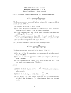 MECH466 Automatic Control Exercises: Lectures 19-20 Problems