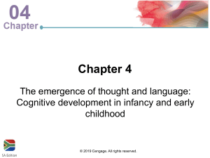 Chapter 4: Cognitive Development in Infancy and Early Childhood