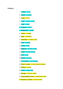 Lista de vocabulario de compras en espa&ntilde;ol