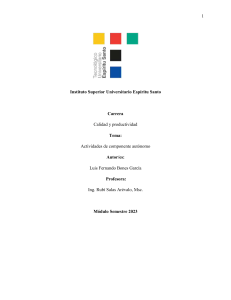 Actividades de componente aut&oacute;nomo - Calidad y productividad