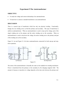 Experiment 9: The Autotransformer - Voltage and Current Relationships