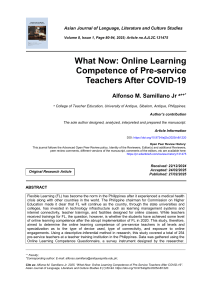 Online Learning Competence of Pre-service Teachers Post-COVID