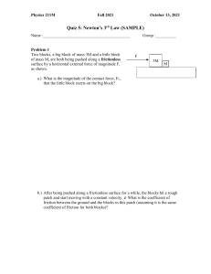 Physics Quiz 5: Newton's 3rd Law Sample