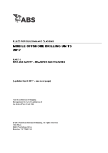 ABS Rules 2017: Fire & Safety for Mobile Offshore Drilling Units
