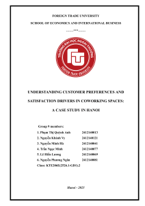 Customer Preferences in Hanoi Coworking Spaces: A Research Study