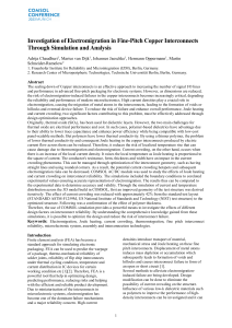 Electromigration in Fine-Pitch Copper Interconnects: Simulation & Analysis
