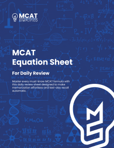 MCAT Equation Sheet for Daily Review