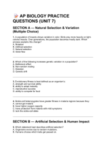 AP Biology Unit 7 Practice Questions