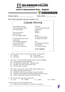 Level 5 English Assessment Test: Cobweb Morning Poem