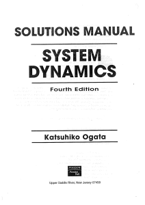 System Dynamics Solutions Manual 4th Ed by Ogata