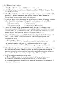 2024 Nanomaterials Midterm Exam Questions