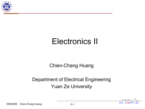 Electronics II Course Syllabus - Yuan Ze University