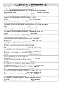 CAE/CPE Keyword Transformations Exercises