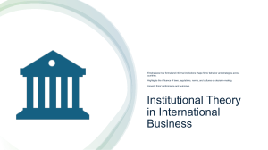 Institutional Theory in International Business
