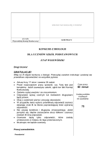 Test z biologii dla szk&oacute;ł podstawowych