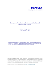 Endogenous Fiscal Policies, Environmental Quality, and Status-Seeking Behavior