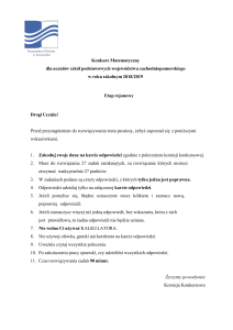 Konkurs Matematyczny 2018/2019 - Etap Rejonowy