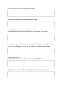 College Student Wellbeing & Feedback Survey