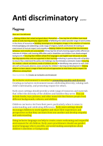 Anti-Discriminatory Practice in Playgroups: Guide for Early Years
