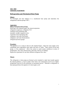 MEC 5008 Refrigeration and Mechanical Heat Pump Experiment