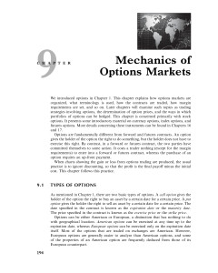 Mechanics of Options Markets Chapter 9