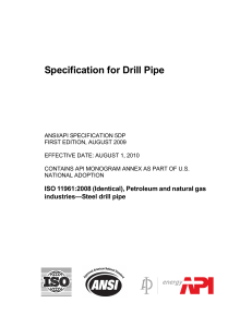 API 5DP Drill Pipe Specification Standard