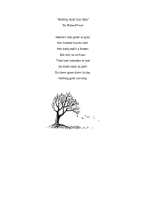 Nothing Gold Can Stay by Robert Frost