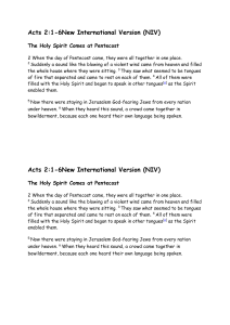 Acts 2:1-6 NIV - The Holy Spirit Comes at Pentecost