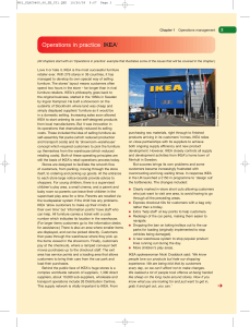 Operations Management: IKEA Case Study Chapter 1