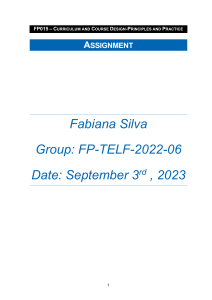 Curriculum and Course Design Assignment: Textbook Analysis