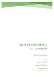 Systems Engineering Course Manual 2025/2026