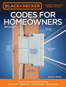 Black+Decker Codes for Homeowners 4th Ed: Electrical, Plumbing, Construction Codes