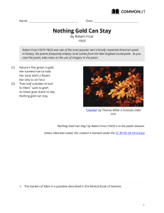 Nothing Gold Can Stay Poem Analysis Worksheet