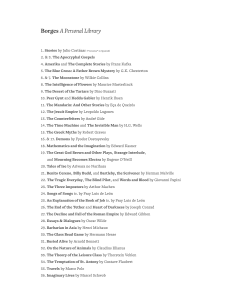 Borges A Personal Library: 100 Essential Books
