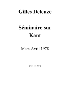 S&eacute;minaire Gilles Deleuze sur Kant : synth&egrave;se et temps