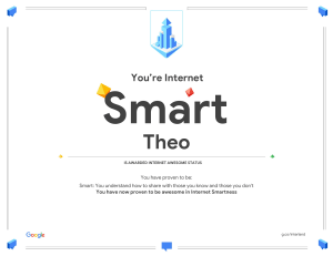 Google Internet Awesome Certificate - Smart Skills Award