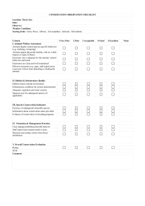 Conservation Observation Checklist for Zoos