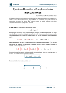 Ejercicios Resueltos y Complementarios de Inecuaciones