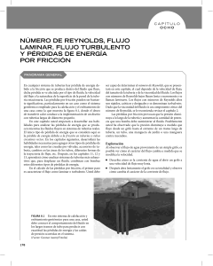 Cap&iacute;tulo 8: N&uacute;mero de Reynolds, Flujo Laminar y Turbulento