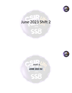 CSIR NET Life Sciences June 2023 Shift 2 Part A
