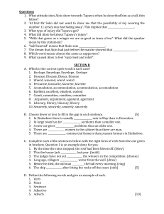English Language Exam Questions