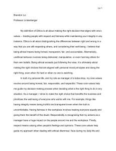 Ethical Dilemma in a Boba Shop: A Manager's Reflection