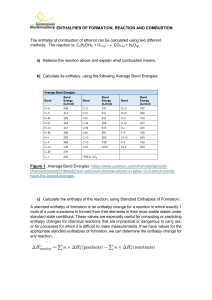 Enthalpy of Combustion of Ethanol: Bond Energies & Formation