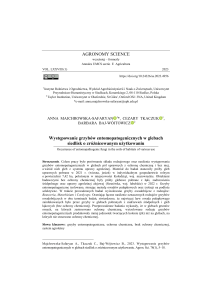 Występowanie grzyb&oacute;w entomopatogenicznych w glebach r&oacute;żnych siedlisk