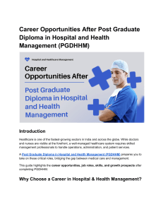 Career Opportunities After PGDHHM in Hospital & Health Management